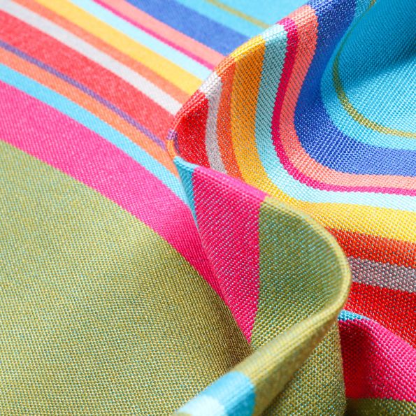 Tissu Toile extérieure grande largeur Dralon Calvi sur fond Bleu turquoise - Par 10 cm