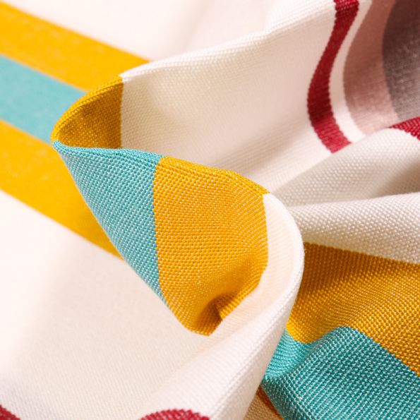 Tissu Toile extérieure Dralon Grande largeur Rayures Italia sur fond Rose - Par 10 cm