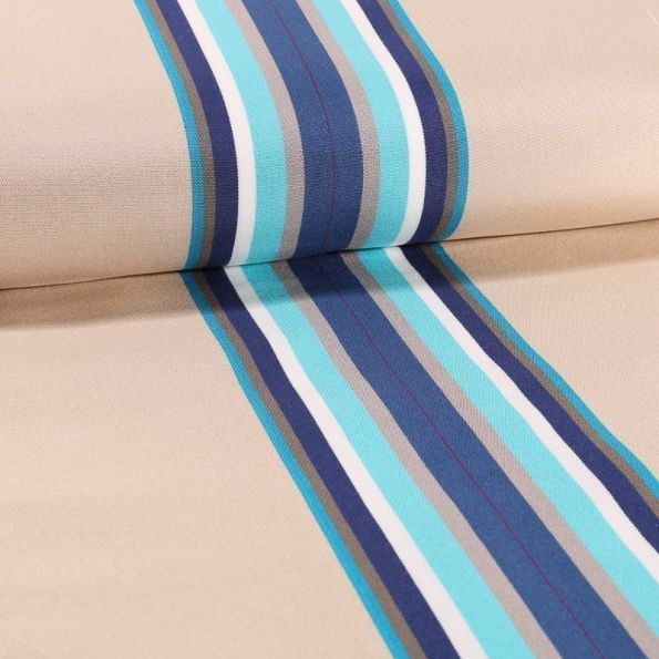 Coupon Tissu Toile Transat Playa Cap Ferret Bleu - Coupon de 220 cm