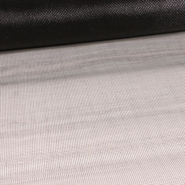 Tissu Moustiquaire semi rigide Noir - Par 10 cm