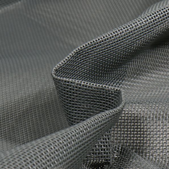 Coupon Toile Transat grille extérieure textilène unie Gris anthracite - Coupon de 20 cm