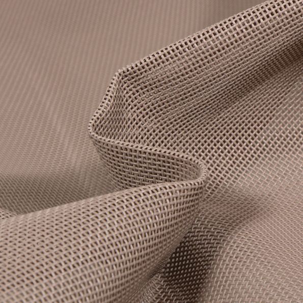 Toile Transat grille extérieure textilène unie Taupe - Par 10 cm