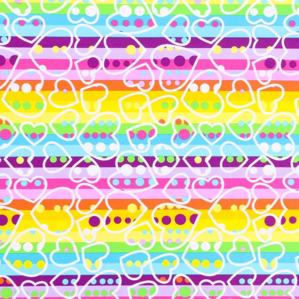 Tissu Lycra Maillot de bain Rainbow love multicolore - Par 10 cm