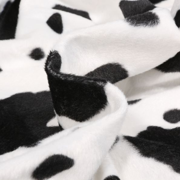 Tissu Velours Peau de bête Vache sur fond Blanc - Par 10 cm