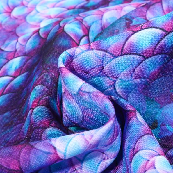 Tissu Burlington Sirène sur fond Violet - Par 10 cm
