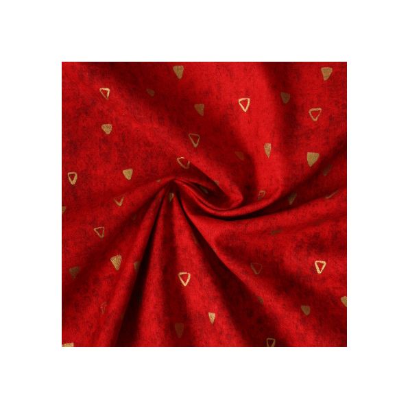 Tissu Coton Robert Kaufman Gustav Klimt rectangle rouge - Par 10 cm