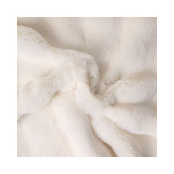 Tissu Fausse fourrure  Nebraska uni Ecru - Par 10 cm