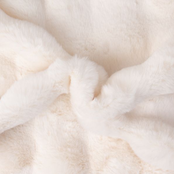 Tissu Fausse fourrure Nebraska uni Ecru - Par 10 cm