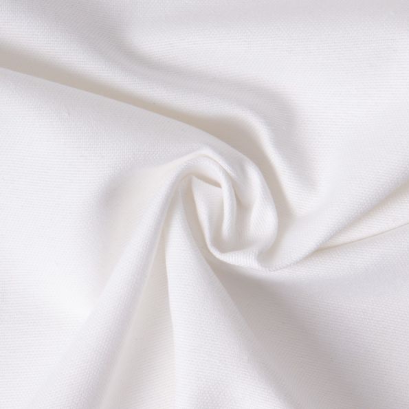 Tissu Toile Polycoton Loire uni Blanc - Par 10 cm