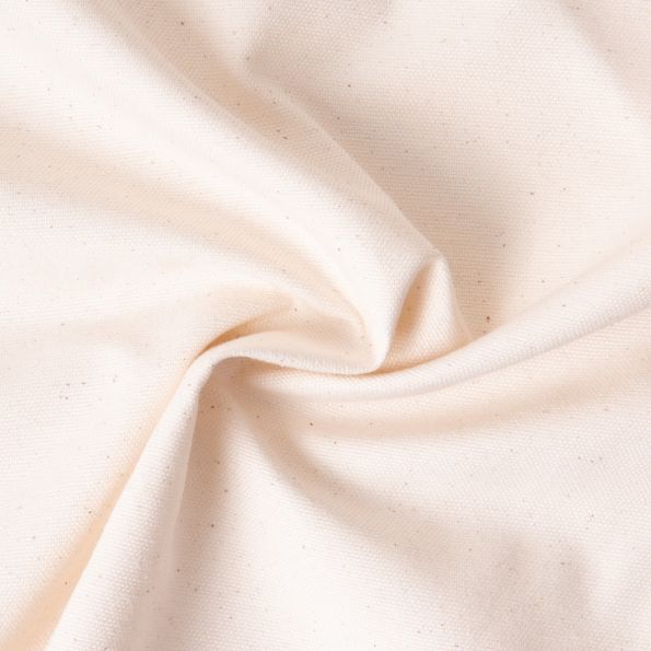Tissu Toile Polycoton Loire uni Naturel - Par 10 cm