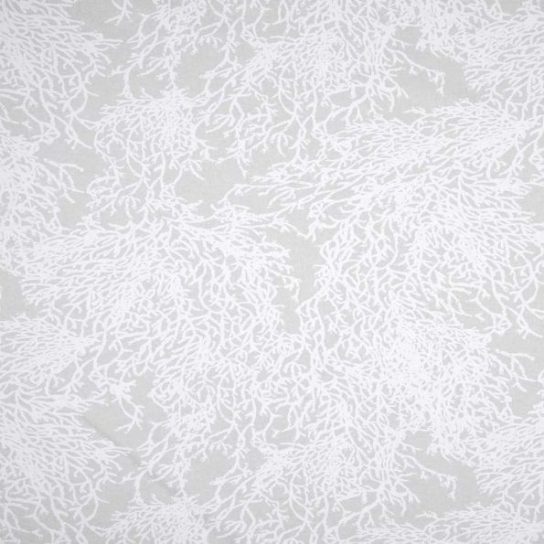 Tissu Toile Savoie enduit blanc Calédonie sur fond Gris clair - Par 10 cm