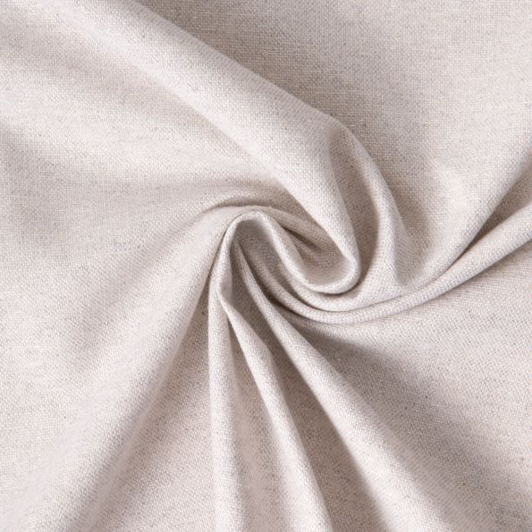 Tissu Toile de Coton Kiria sur fond Blanc cassé - Par 10 cm