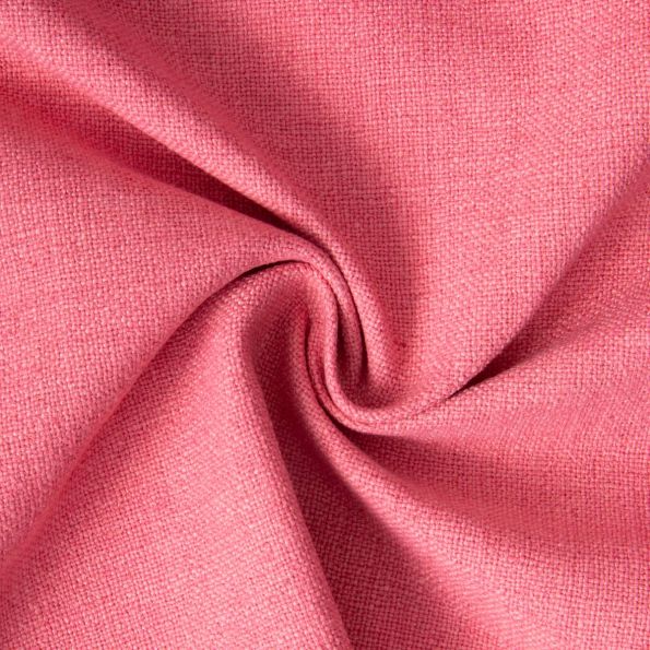 Tissu Toile Polycoton aspect Lin Alix uni Rose corail - Par 10 cm