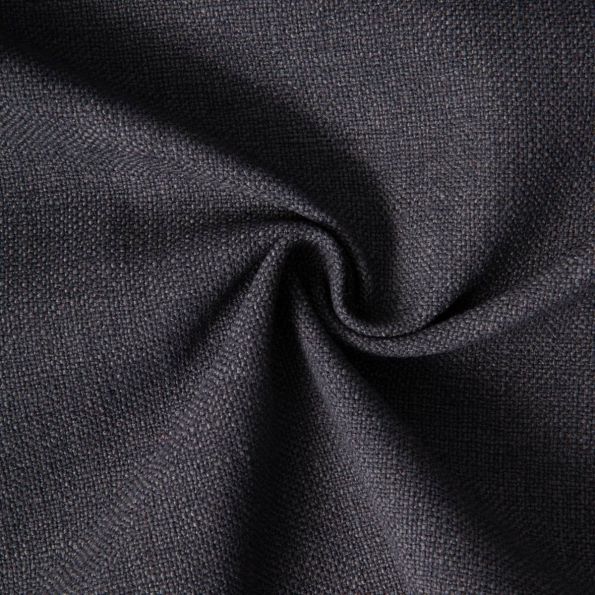 Tissu Toile Polycoton aspect Lin Alix uni Noir - Par 10 cm