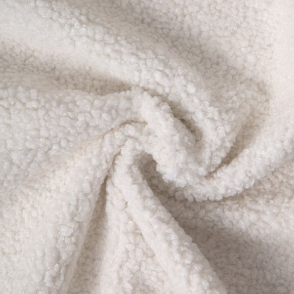 Tissu Bouclette uni Blanc - Par 10 cm