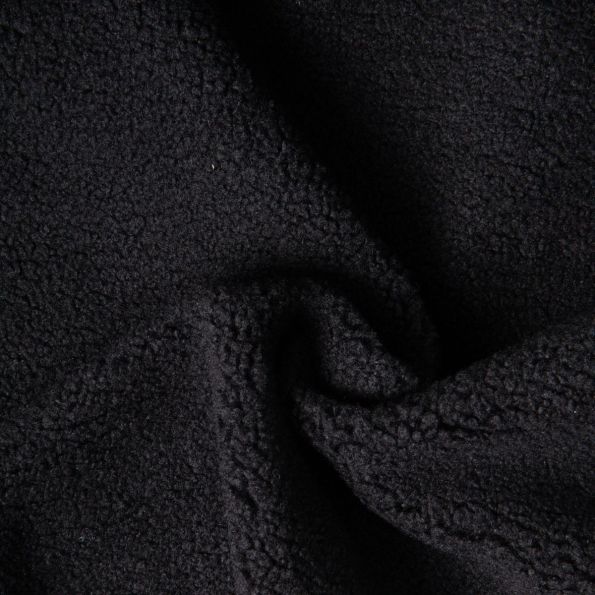 Coupon Tissu Bouclette d'ameublement uni Noir - Coupon de 140 cm