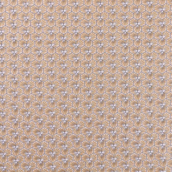 Tissu Coton Imprimé Arty Riad Doré - Par 10 cm