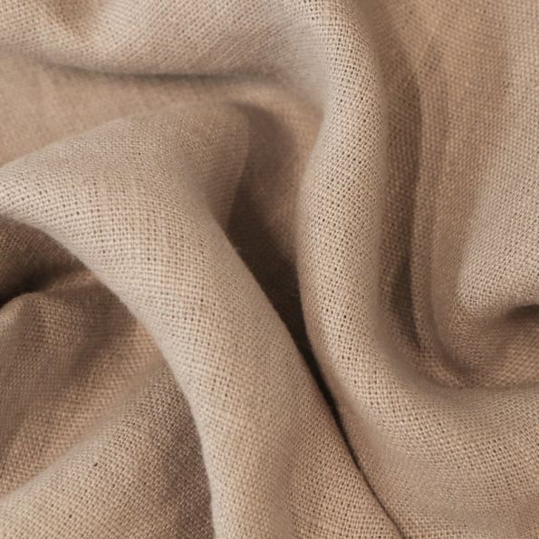 Tissu Lin lavé d'ameublement Gris pierre - Par 10 cm