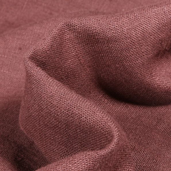 Tissu Lin lavé d'ameublement Marron chocolat - Par 10 cm