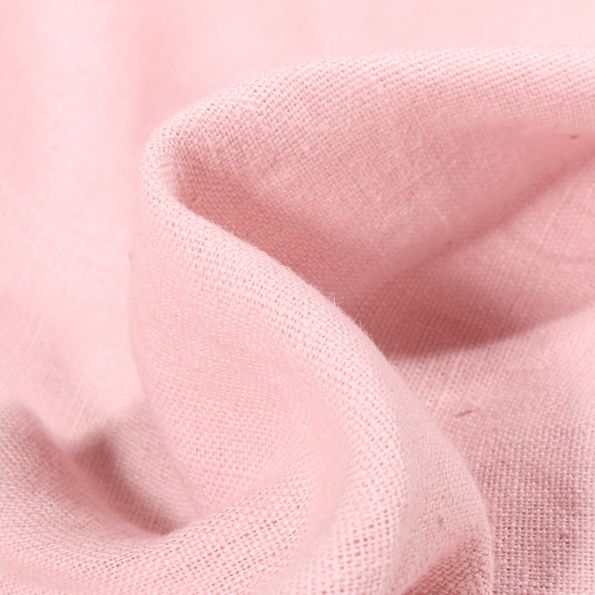 Tissu Lin lavé d'ameublement Rose poudré - Par 10 cm