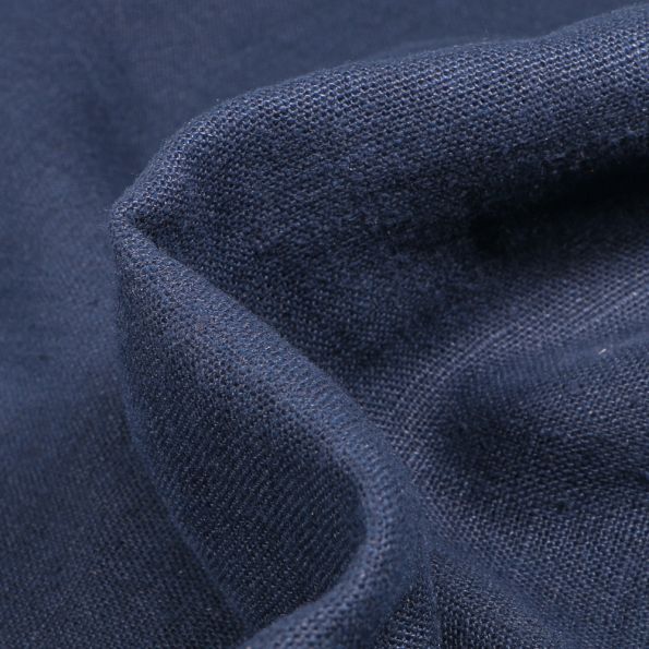 Tissu Lin lavé d'ameublement Bleu marine - Par 10 cm