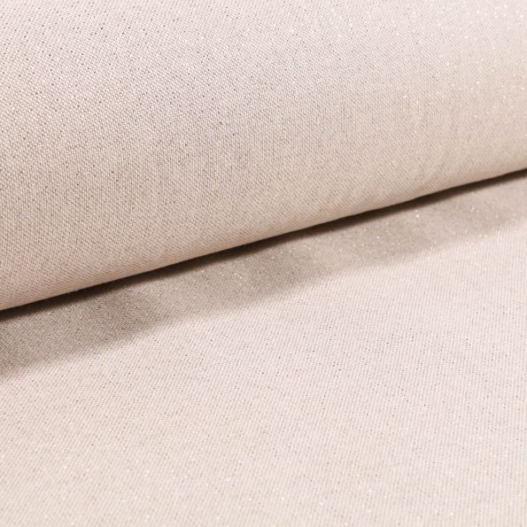 Coupon Tissu Toile Polycoton Lurex uni Cubex dorés - Coupon de 70 cm