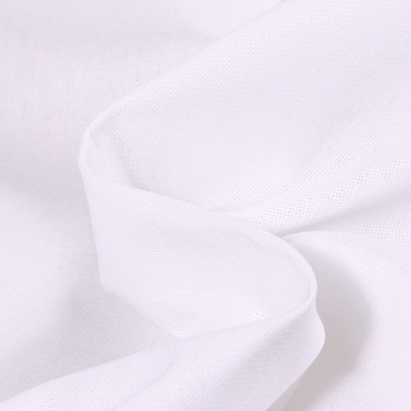 Tissu Toile Coton Lin uni Blanc - Par 10 cm