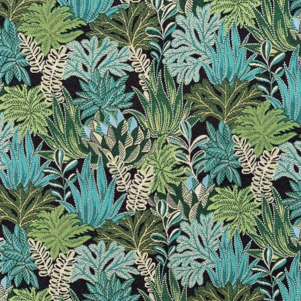 Tissu Jacquard Issambres sur fond Vert - Par 10 cm