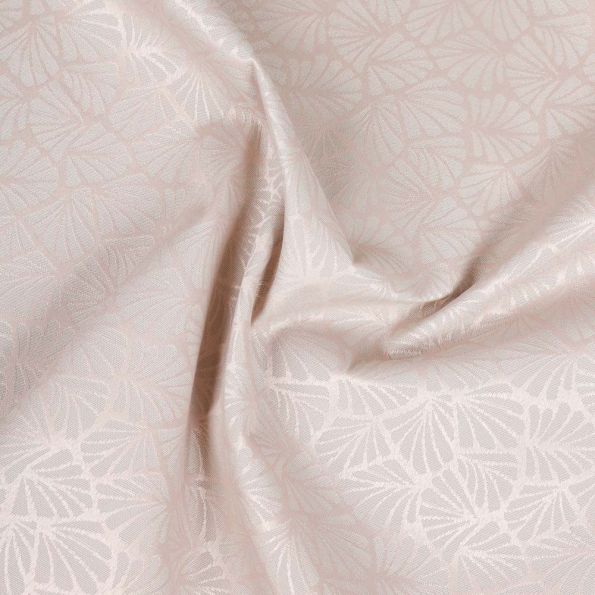 Tissu Jacquard Polycoton enduit Dinard sur fond Rose poudré - Par 10 cm