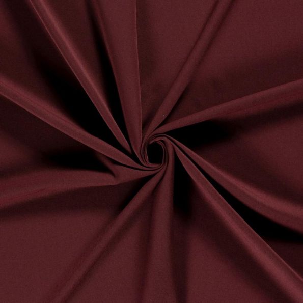 Tissu Gabardine de Viscose extensible Noelia uni Bordeaux - Par 10 cm