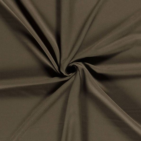 Tissu Gabardine de Viscose extensible Noelia uni Marron - Par 10 cm