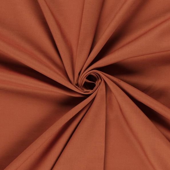 Tissu 100%  coton uni Matera Terracotta - Par 10 cm