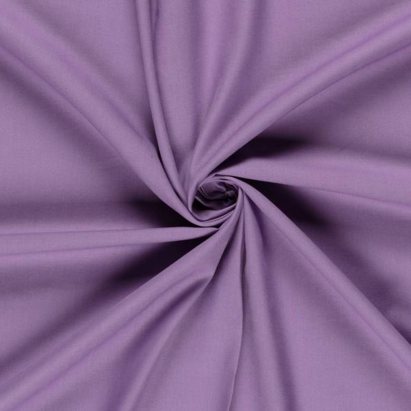 Tissu 100%  coton uni Matera Lilas - Par 10 cm