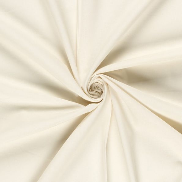 Tissu 100% coton uni Matera Blanc cassé - Par 10 cm