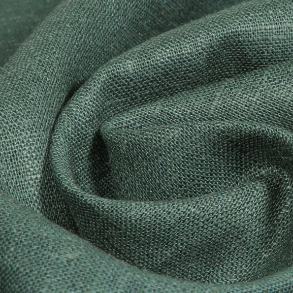 Coupon Tissu Ramie Lin uni Vert foncé - Coupon de 50 cm