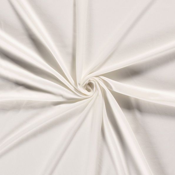 Tissu Gabardine de Viscose extensible Carmina uni Ecru - Par 10 cm