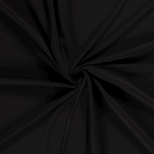 Tissu Gabardine de Viscose extensible Carmina uni Noir - Par 10 cm