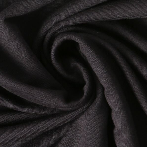 Tissu Sweat léger Soline uni Noir - Par 10 cm