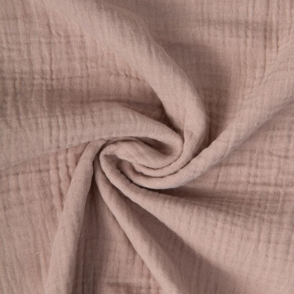 Tissu Double gaze de coton uni Beige sable - Par 10 cm