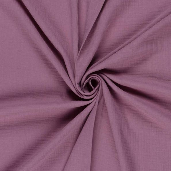 Tissu Double gaze de Coton uni  Violine - Par 10 cm