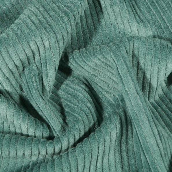 Coupon Tissu Velours côtelé uni Vert d'eau - Coupon de 100 cm