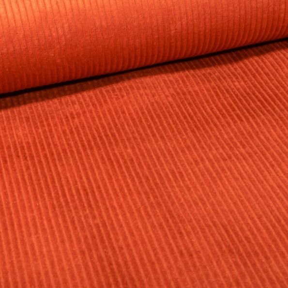 Jupe vintage longueur au genou, velours côtelé marron clair orangé - Taille 38/40 - Vêtements
