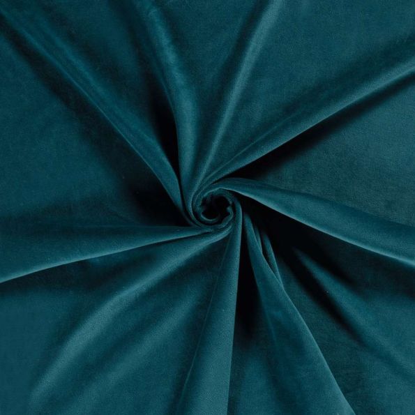 Tissu Velours d'ameublement Eclat d'Intérieur uni Bleu canard - Par 10 cm