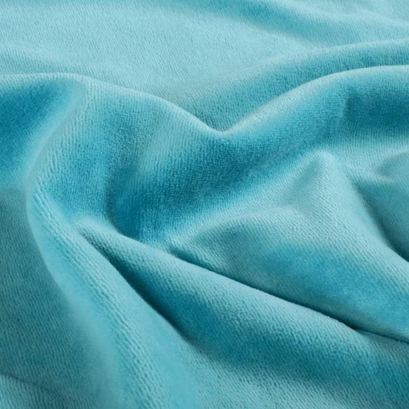 Tissu Velours d'ameublement Éclat d’Intérieur uni Bleu ciel - Par 10 cm