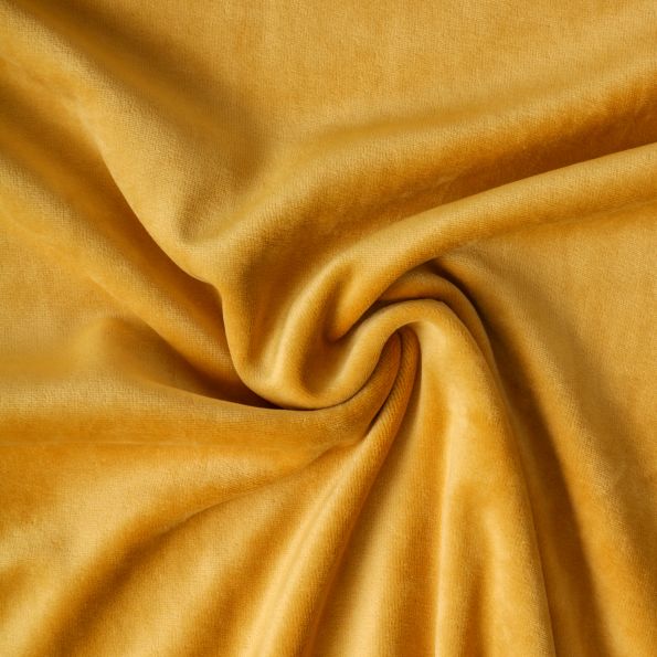 Tissu Velours d'ameublement Éclat d’Intérieur uni Jaune doré - Par 10 cm
