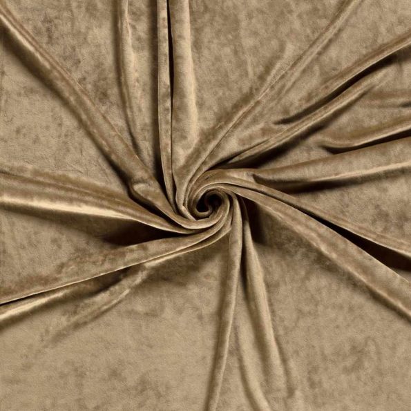 Tissu Velours d'ameublement extensible Alcéa uni Taupe - Par 10 cm