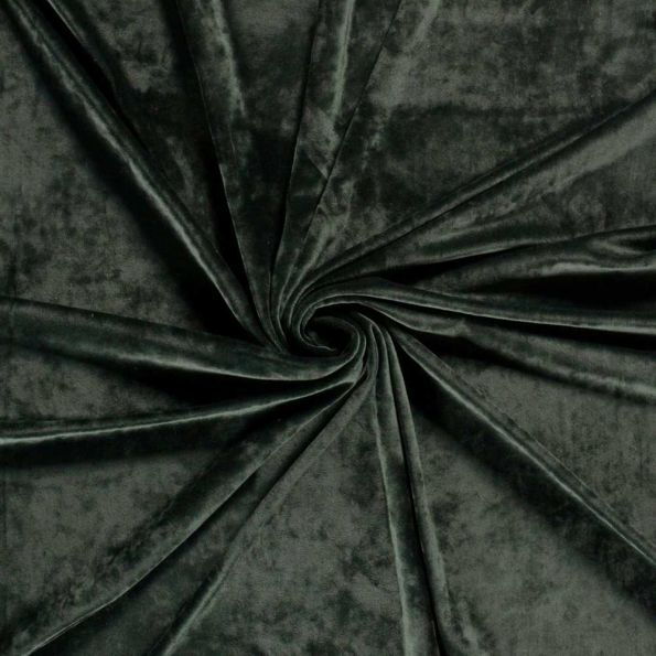 Tissu Velours d'ameublement extensible Alcéa uni Vert foncé - Par 10 cm