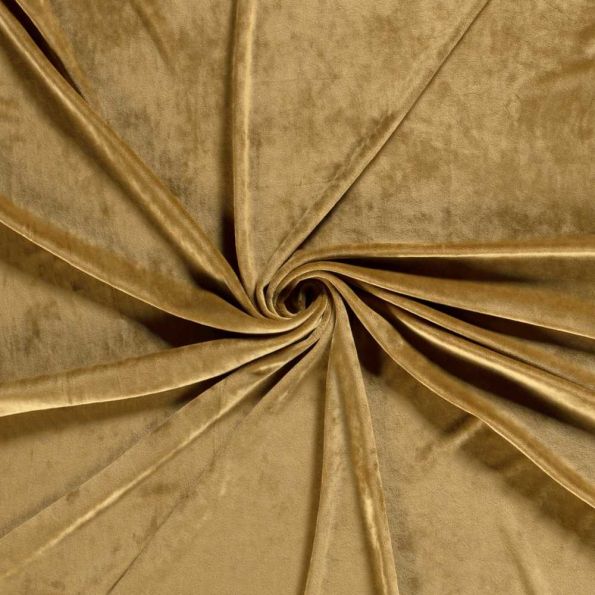 Tissu Velours d'ameublement extensible Alcéa uni Ocre - Par 10 cm