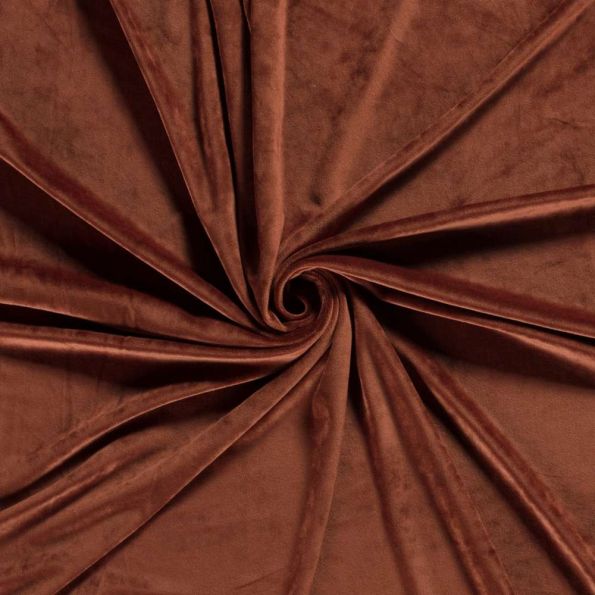 Tissu Velours d'ameublement extensible Alcéa uni Brique - Par 10 cm