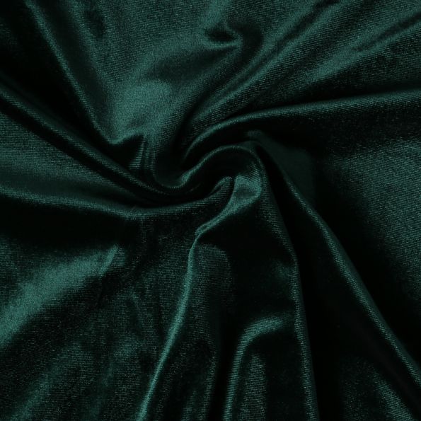 Tissu Velours d'ameublement extensible Cybèle uni Vert émeraude - Par 10 cm